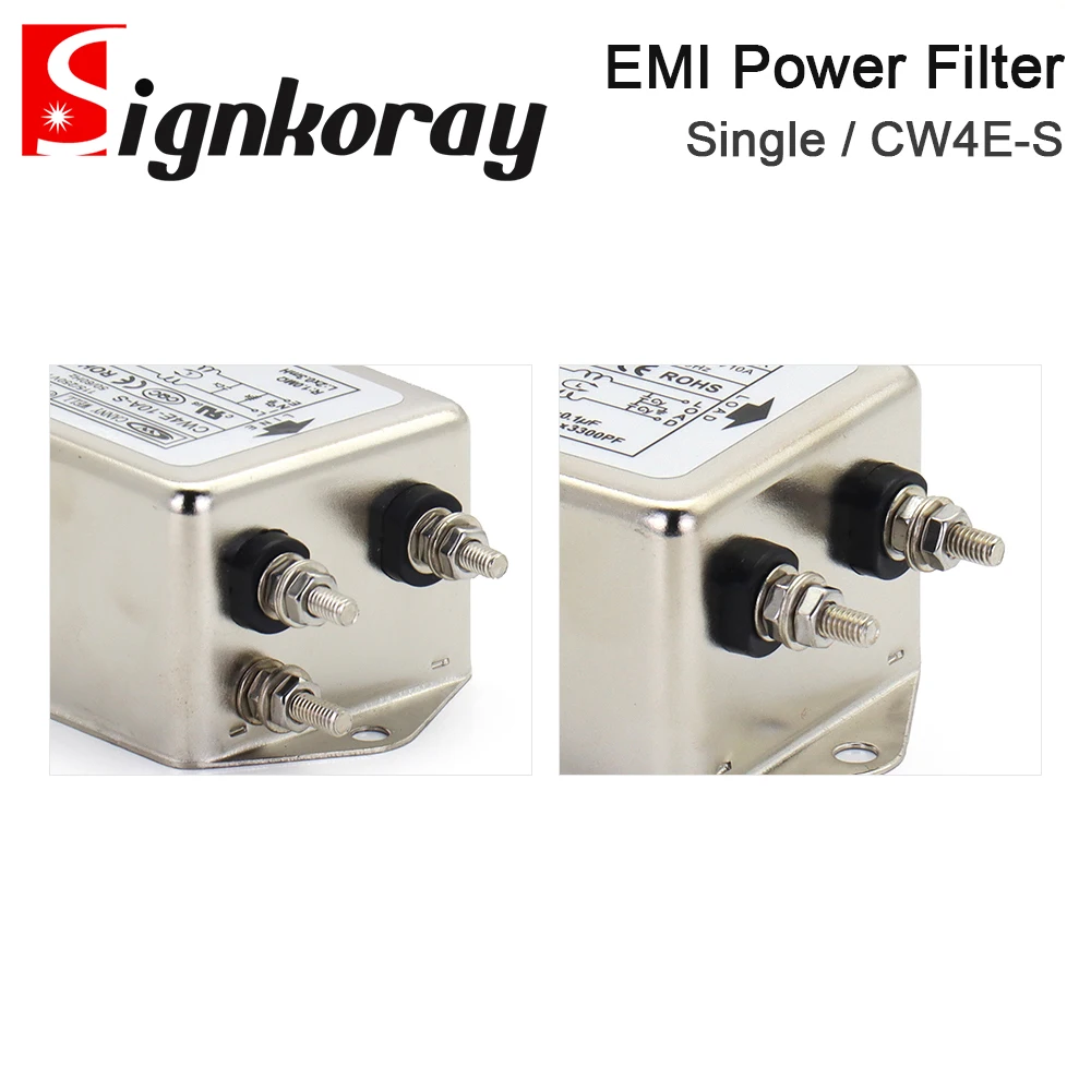 CANNY WELL Power EMI Filter CW4E-10A 20A 30A 40A-S Single Pole Filter Connector Single Phase 220V Purification Anti-jamming