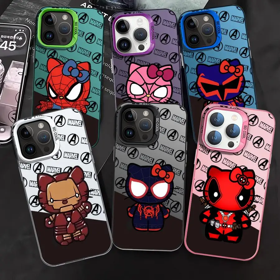 Cute Marvel Spider-Man For iPhone 16 15 promax Phone Case for iphone 13 11 case Soft Silicone Matte Shockproof Protective Covers