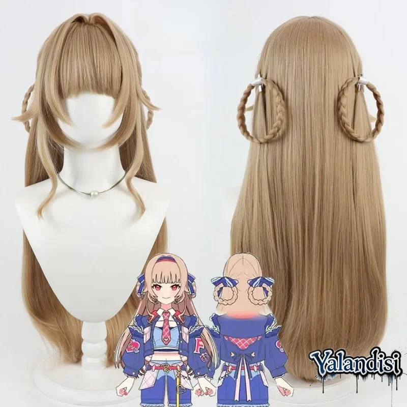 Yalandisi& Virtual YouTube Vtuber Streamer.Furen E Lustario Cosplay Wig Halloween Carnival Party Props Synthetic Hair+Wig Cap
