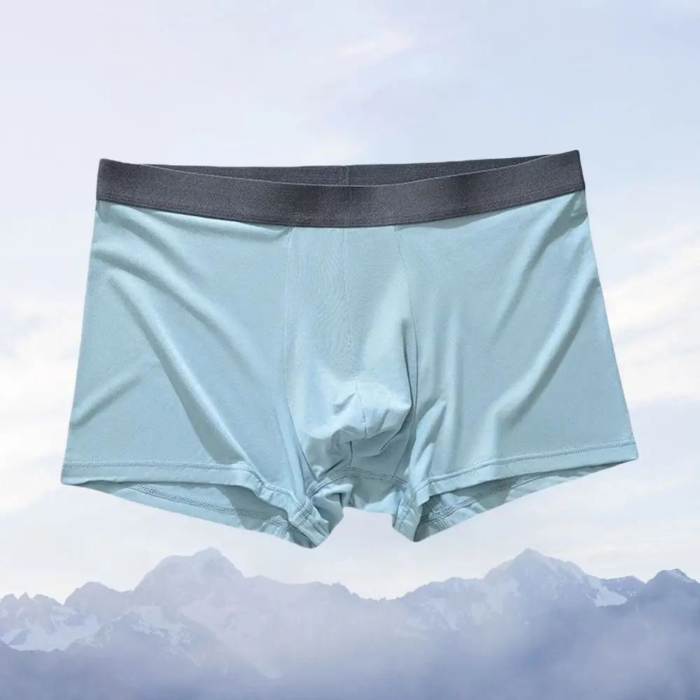 Calzoncillos Boxer de seda de hielo finos transpirables de cintura media sin costuras para hombres Boxers de seda de hielo calzoncillos bragas ropa interior para hombres