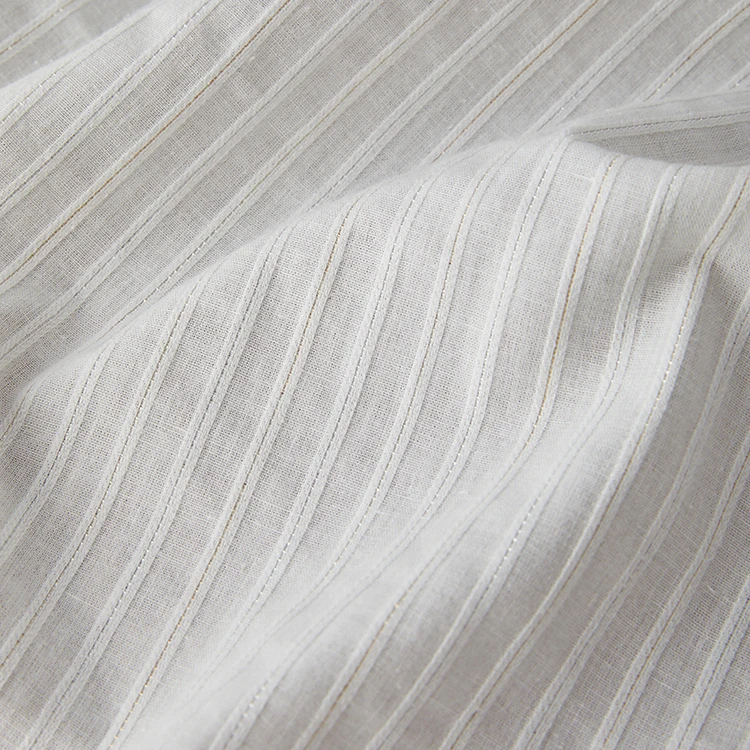 White Bright Silk Jacquard Cotton Fabric Shirt Slightly Transparent Jacket Dress Handmade Children Clothing DIY Designer Fabric