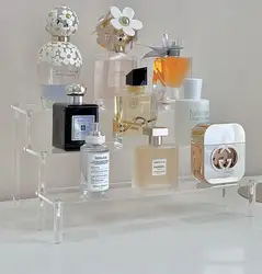 1-5Tier Acrylic Organizer Storage Rack Display Riser Stand Holder for Nail Polish Essential Oil Cosmetic Figures,Perfume,Cupcake