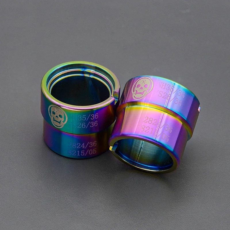 ホルダーダブルヘッドステンレス鋼フィット日本 NH35 NH36 7S 4R 8215 8205 2824 2836 8200 ムーブメント修復ツール