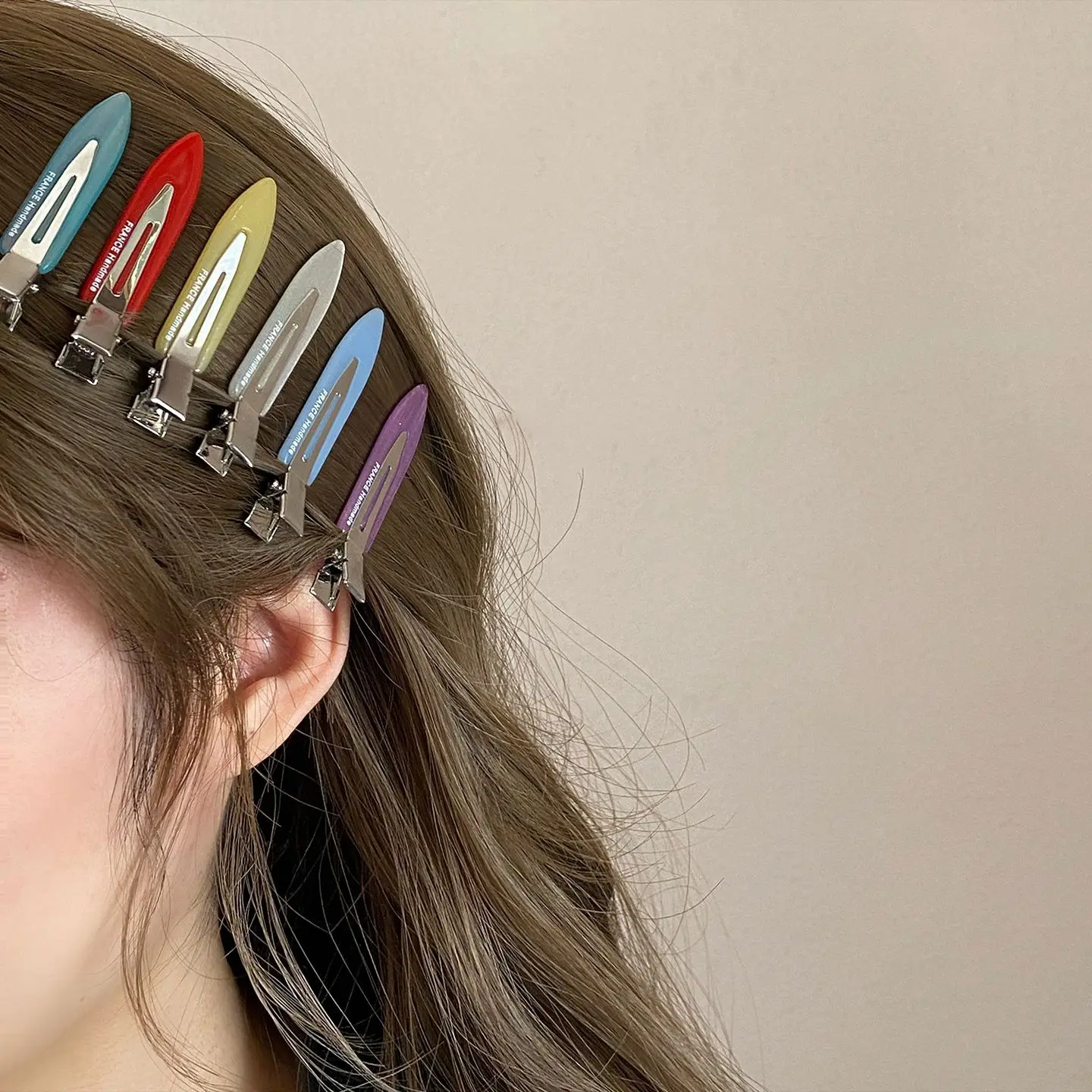 2pcs Candy Color Hairpins Korean Basic Simple Seamless Makeup Hair Clips Versatile Bangs Side Clips Broken Hair Duckbill Clips