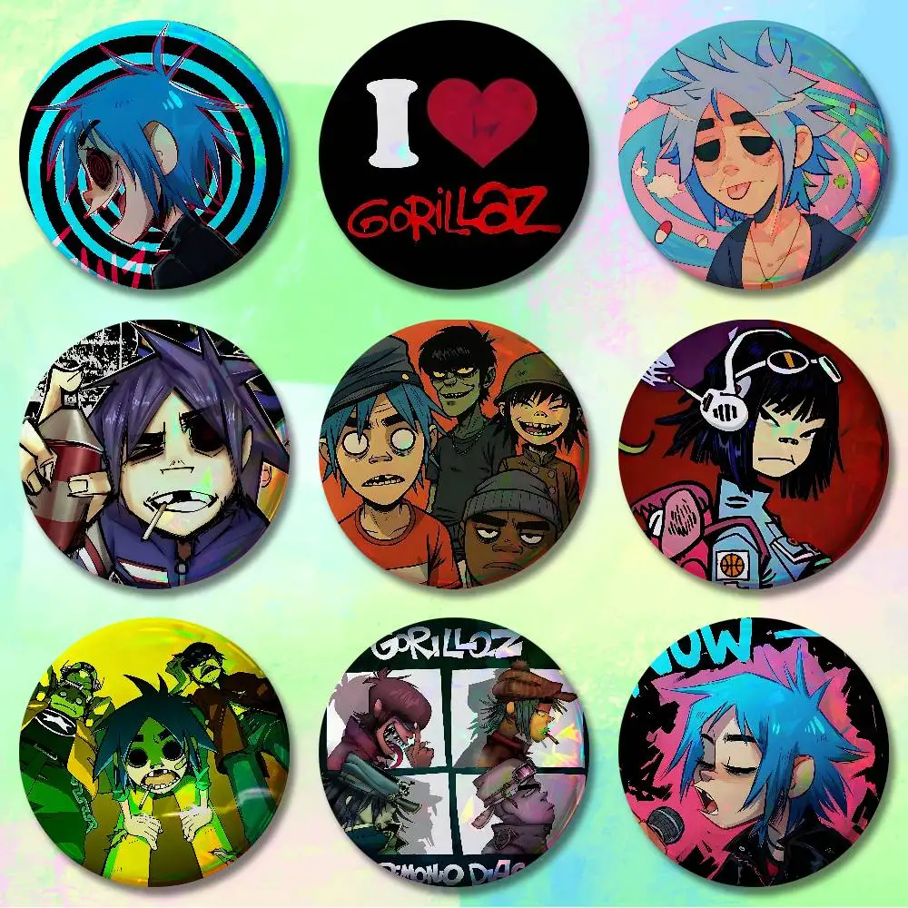 

Virtual Band G-Gorillazs-S Pins 58mm Cute Cartoon Badge Handmade Brooches for Backpack Accessories