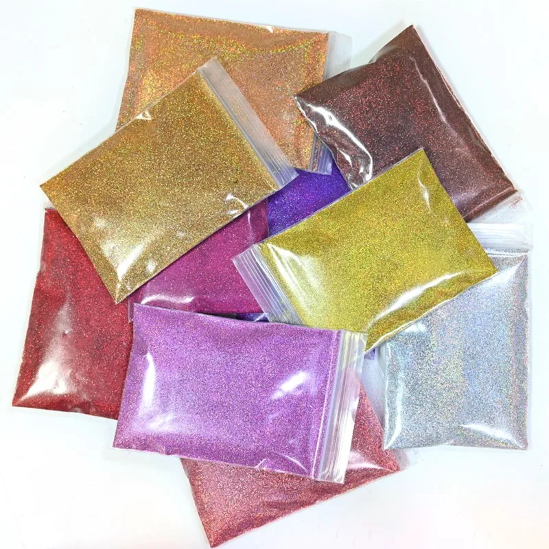 50g/Bag Fine Rainbow Holographic Glitter Powder Ultra Fine Holographic Sparkle Nail Glitter | 0.2 MM Iridescent Nail Powder