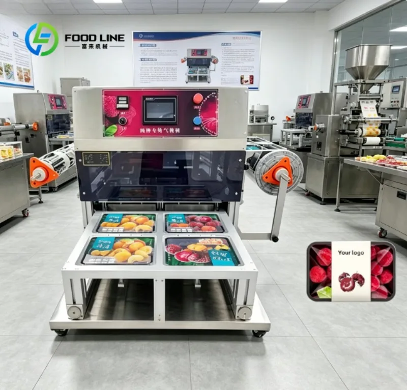 MAP Food Packaging Machine Automatic Modified Atmosphere Sealer for Fresh Meat Seafood and Snack Foods