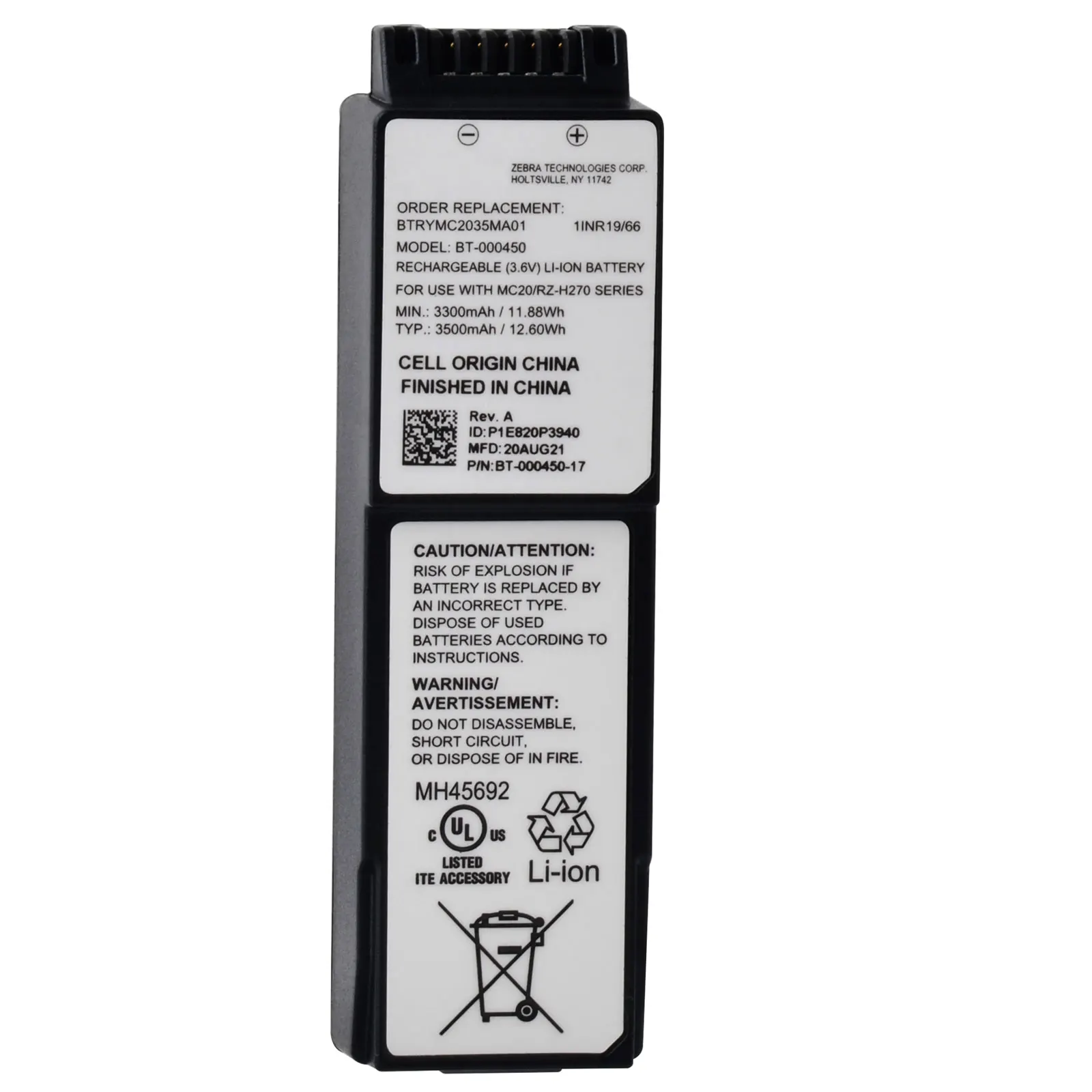 

3500mAh BT-000450 Battery Original BTRYMC2035MA01 Rechargeable Battery For Zebra MC20 MC2200 MC220J MC27 RZ-H270