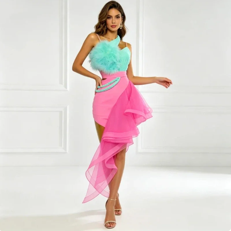 Latin Dance Costume Women Summer New High End Fishbone Contrast 2 Pieces Set Professional Salsa Cha Cha Tango Competition Outfit