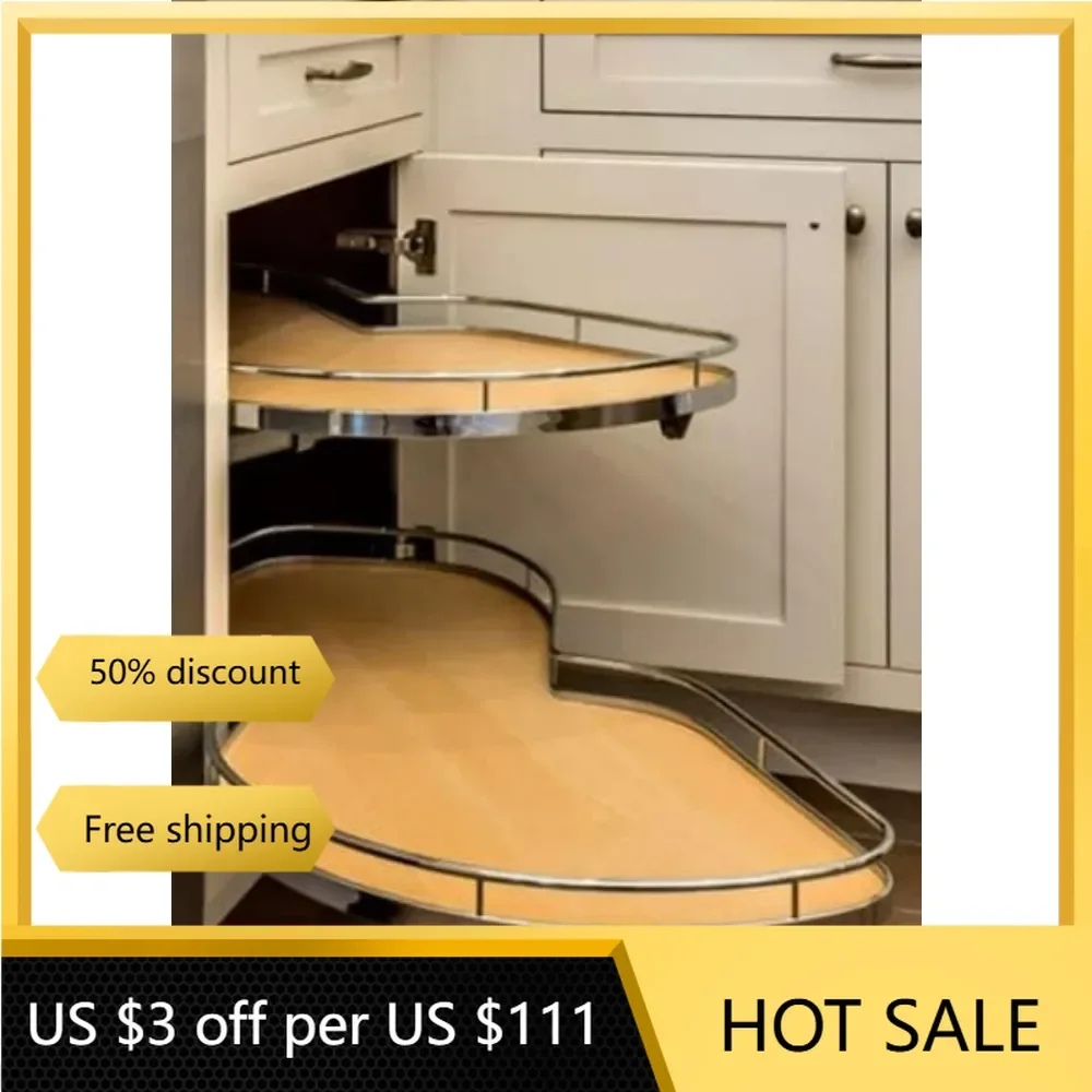 

Kitchen Cabinets Set 2-Shelf Lazy Susan with Soft-Close for Blind Base Corner Cabinets ,574 sq. Model 40, Tray Size: 12"