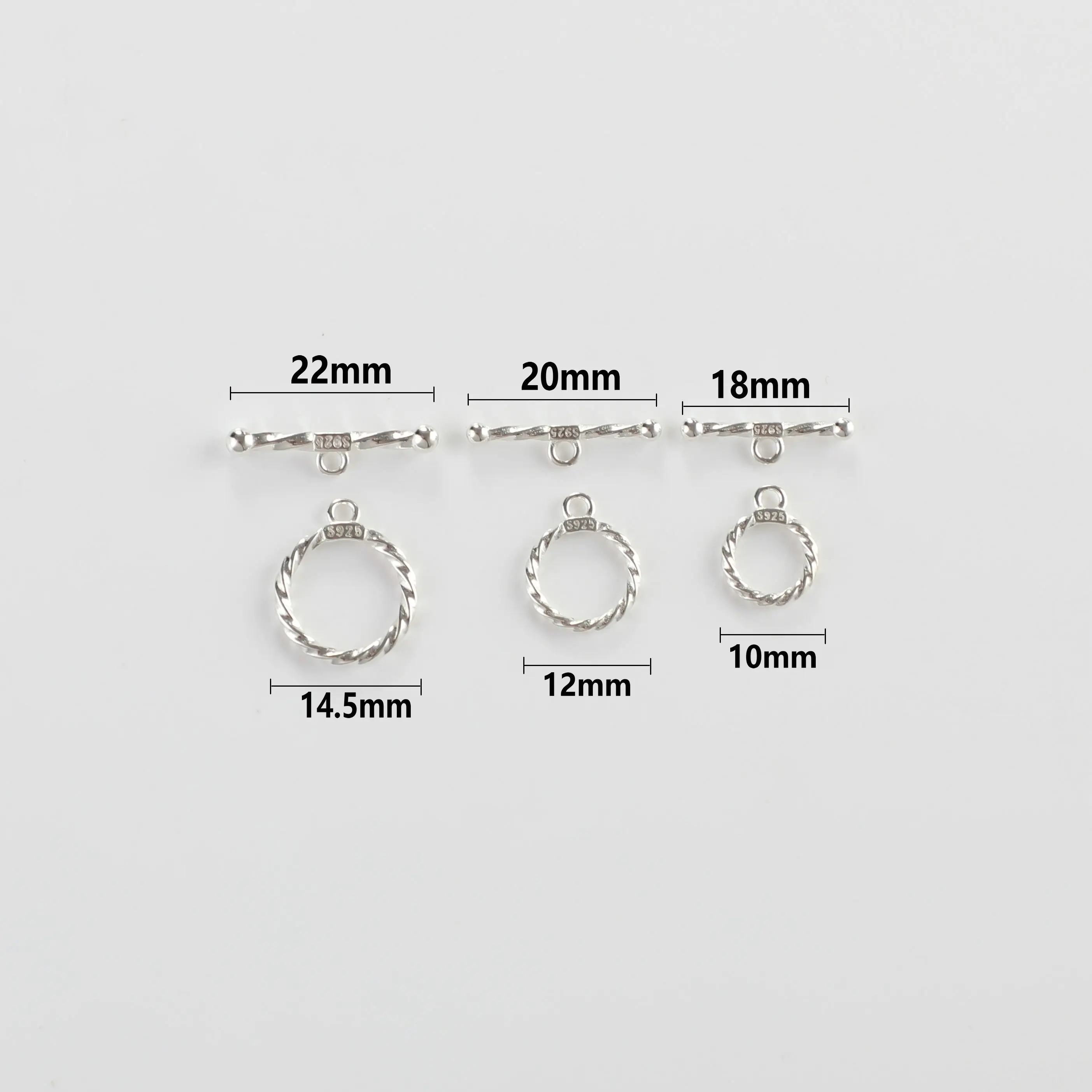 925 فضة الملتوية OT المشابك ، السنانير DIY بها بنفسك سوار ، صنع قلادة ، العثور على المجوهرات الجميلة ، 1Set #2