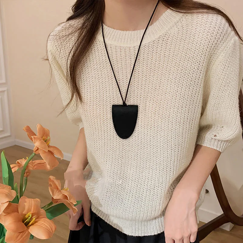 Instagram Style Faux Leather Halter Storage Bag Necklace Headset Glasses Storage Collarbone Chain Fashion Sweater Chain Women image 4