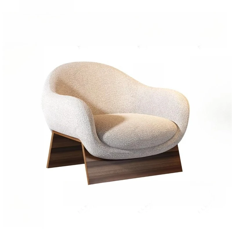 

High quality modern solid wood fabric single leisure chair