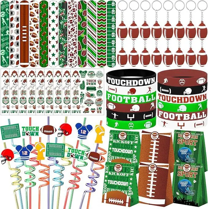 Rugby Football Party Favors Sports Team Theme Birthday Party Decorations Set Pinata Filler Keychain Stickers Kids Valentine Gift
