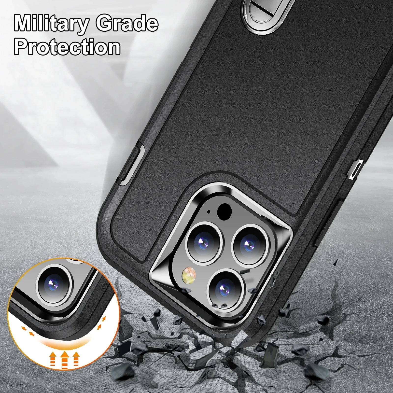 Heavy Armor Otter Shockproof Box Case for IPhone 16 Pro Max 15 14 13 12 11 XSMAX XS XR SE 6 7 8 Plus Bracket Back Stand Cover