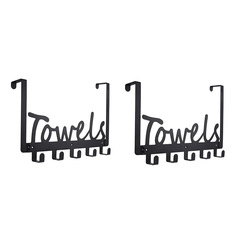 

A33R-Towel Rack Towel Holder Over The Door Hooks For Bathroom For Hanging Heavy Duty, With 6 Hooks