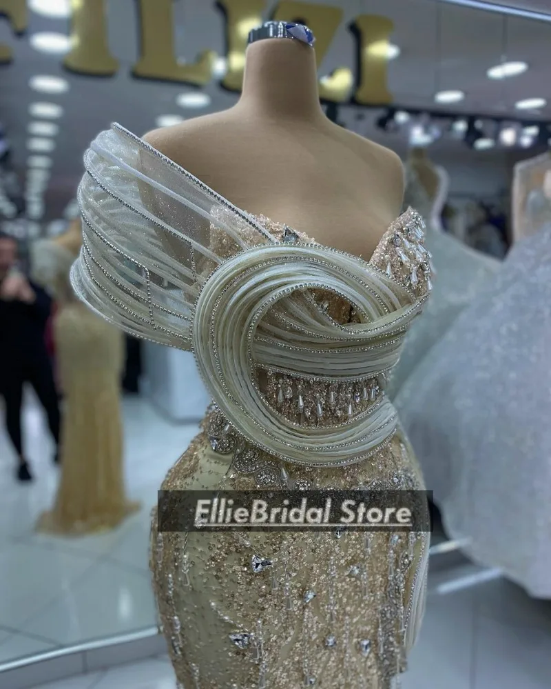 Потрясающие вечерние платья с блестками, роскошный наряд для вечеринки, на одно плечо, платья для выпускного вечера с кристаллами и русалкой, 2025 секунды, платье по индивидуальному заказу