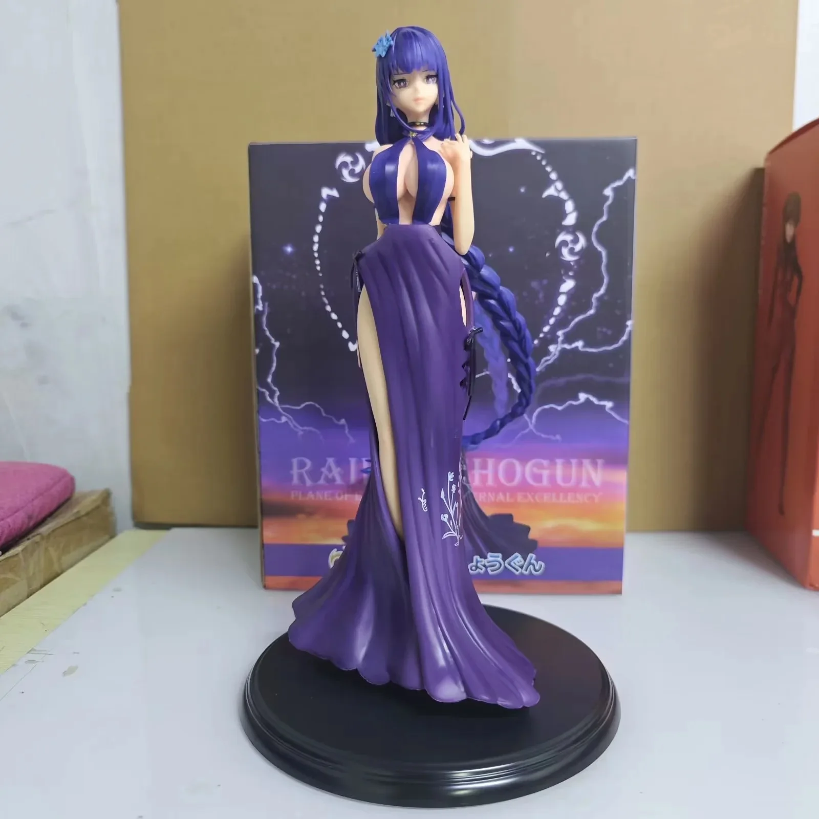 30cm Genshin Impact Game Figure Raiden Shogun Beelzebul Dinner Party Dress Hentai Anime Figures Sexy Girl Collect Doll Gift Toys