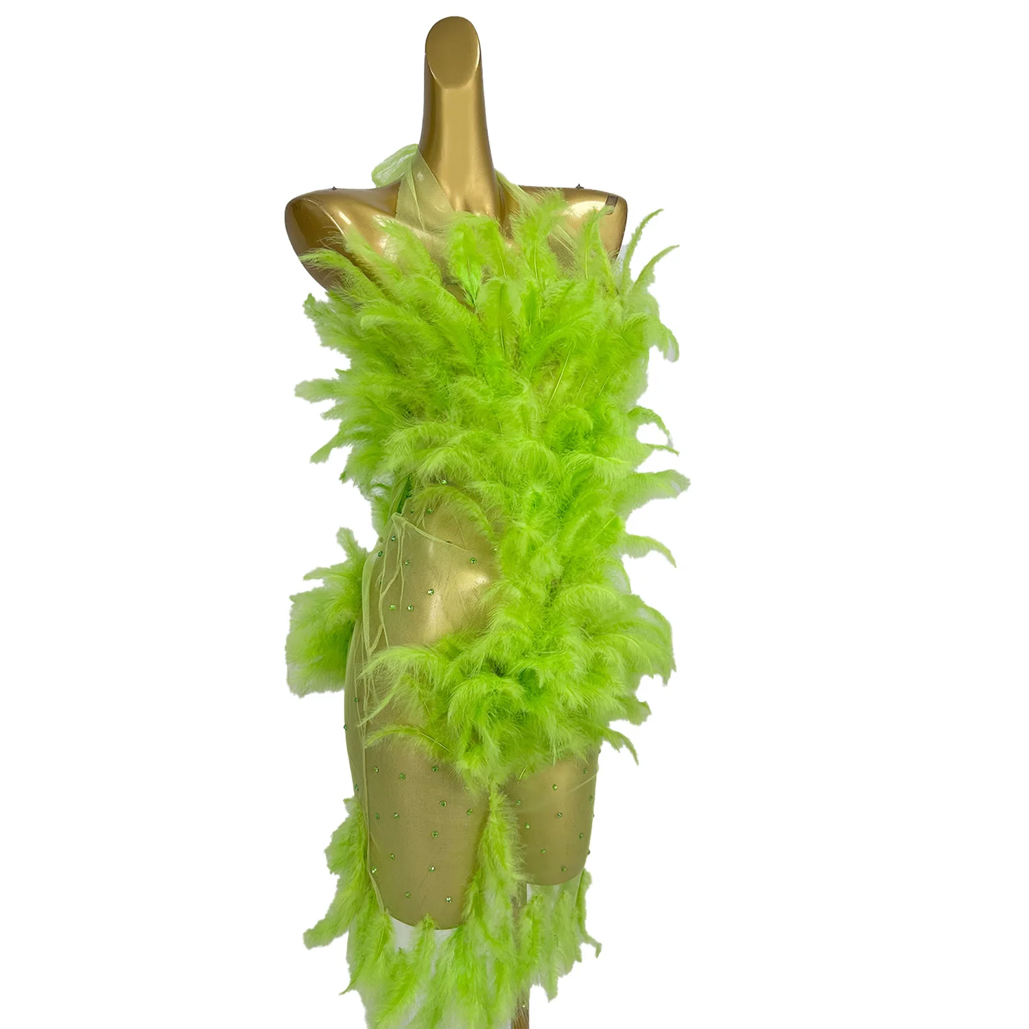 ชุดเดรสยาวสำหรับงานวันเกิดแบบเซ็กซี่ สายผูกคอ เปิดหลัง ประดับขนนกและคริสตัล เหมาะสำหรับงานปาร์ตี้กลางคืน งานพรอม งานราตรี งานแสดง และงานเทศกาล