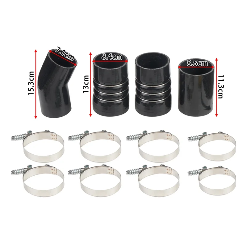 

Turbo Intercooler CAC Boots Clamps Kit For 6.0L Powerstroke For Ford F250 F350 F450 F550 2003-2007 Diesel