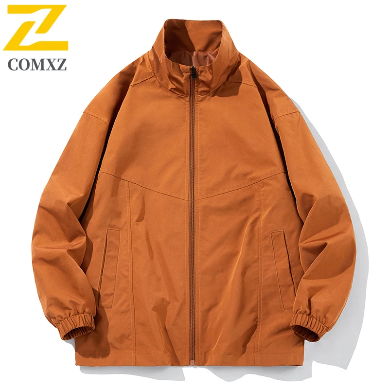 

Весенне-осенняя тонкая куртка, повседневная модная дышащая однотонная спортивная куртка с воротником-стойкой для мужчин, новинка 2025, мужская одежда Y2K