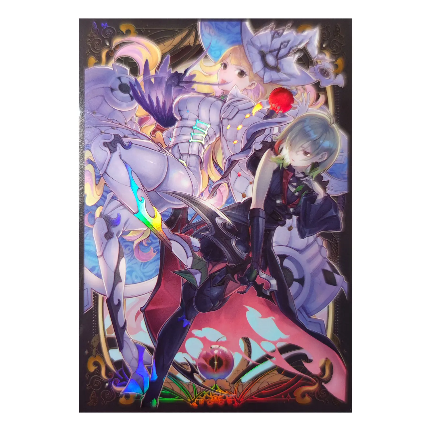 

63x90mm 60PCS Holographic Card Sleeves YUGIOH Card Sleeves Illustration Anime Protector Card Cover for Board Games Trading Cards