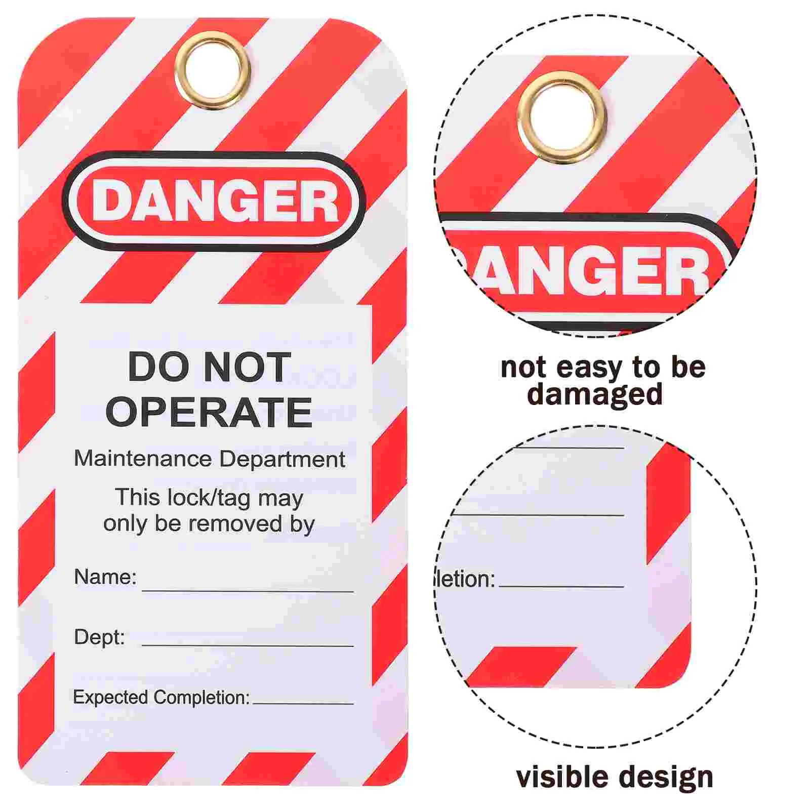 10 Pcs Safety Warning Sign Plastic Lockout Tags for Equipment Repair Do Not Operate