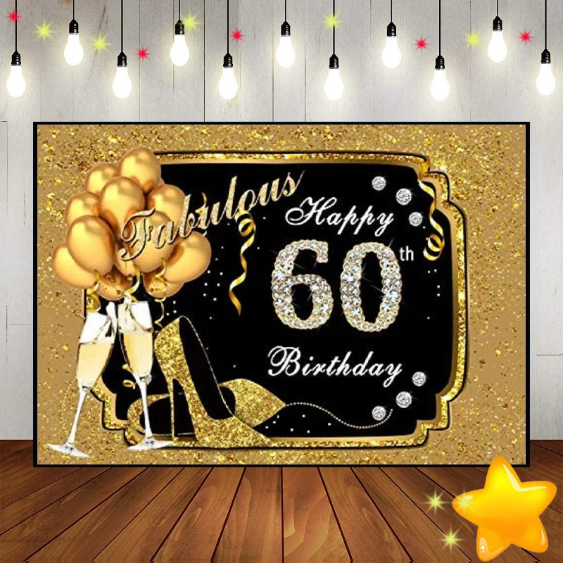 Happy 60th Birthday Background Photography Backdrops Red Photo Sweet Custom Backdrop Vinyl Decoration The Breath of Youth Man