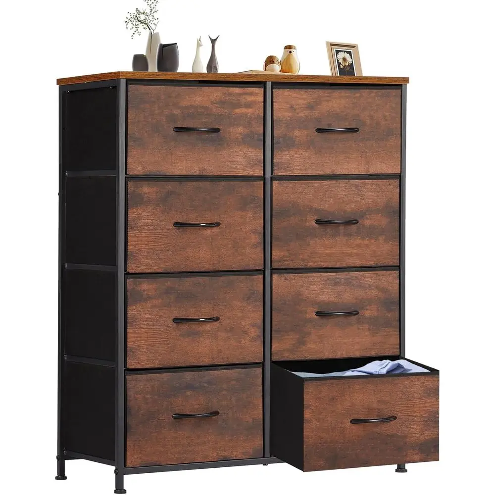 

Drer or Bedroom with 8 Storage Ders, Large abric Storage Tower Organizer, Chest o Ders with Metal e Wooden Top or Closet, Living