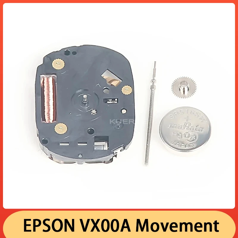 Jam tangan dua jarum pergerakan VX00A Jepang asli baru suku cadang pengganti pergerakan kuarsa perbaikan dengan baterai