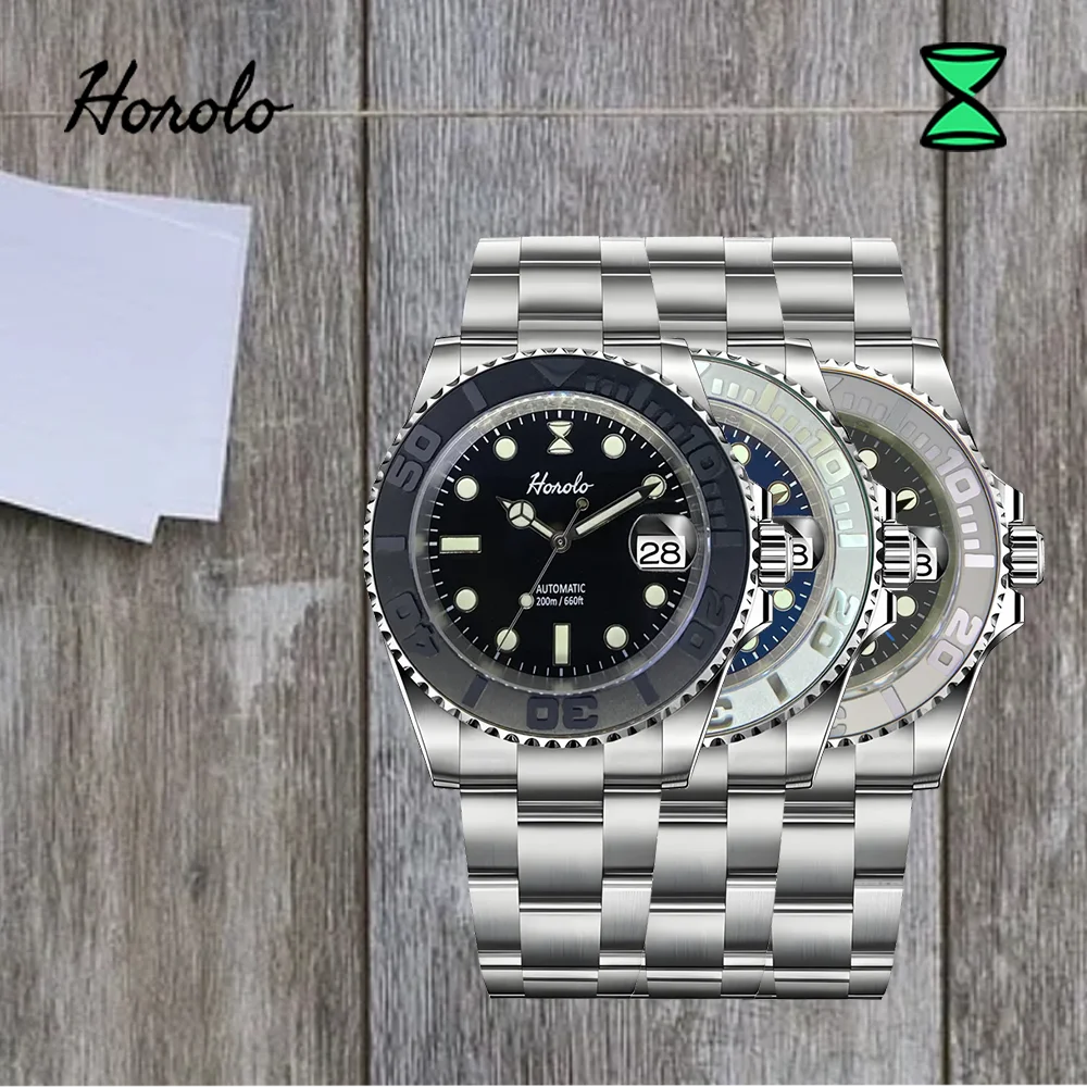 Horolo Luxury Stainless Steel Water Resistance Submariner Luminous Watches Automatic Movement Mechanical Watches Man's Watch