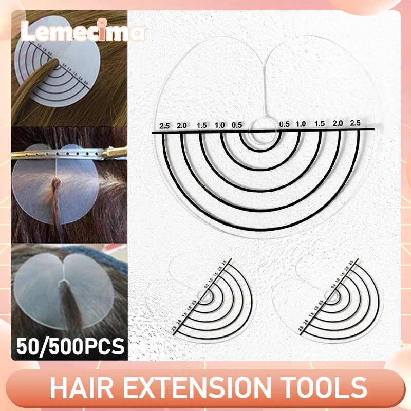 50/500pcs Round Hair Heat Protector Shields Heat Sheet Protector Shield Scale Mark Tip Hair Connectors Extensions Styling Tools