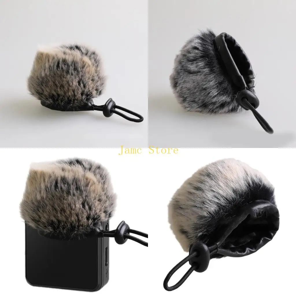 

LX0B Artifical Furry Windscreen for ECM XYST1M Mic Cover Get Clear and Quality Sound Wind Cover for Vloggers and Podcasters