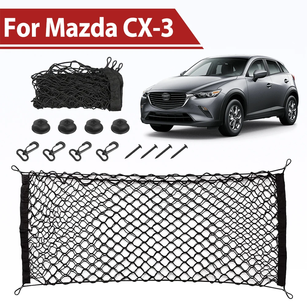 

Car Trunk Organizer Storage Net Bag For Mazda CX-3 CX3 CX 3 2015-2022 Car Accessories Elastic Mesh Hanging Nets Storage Rack