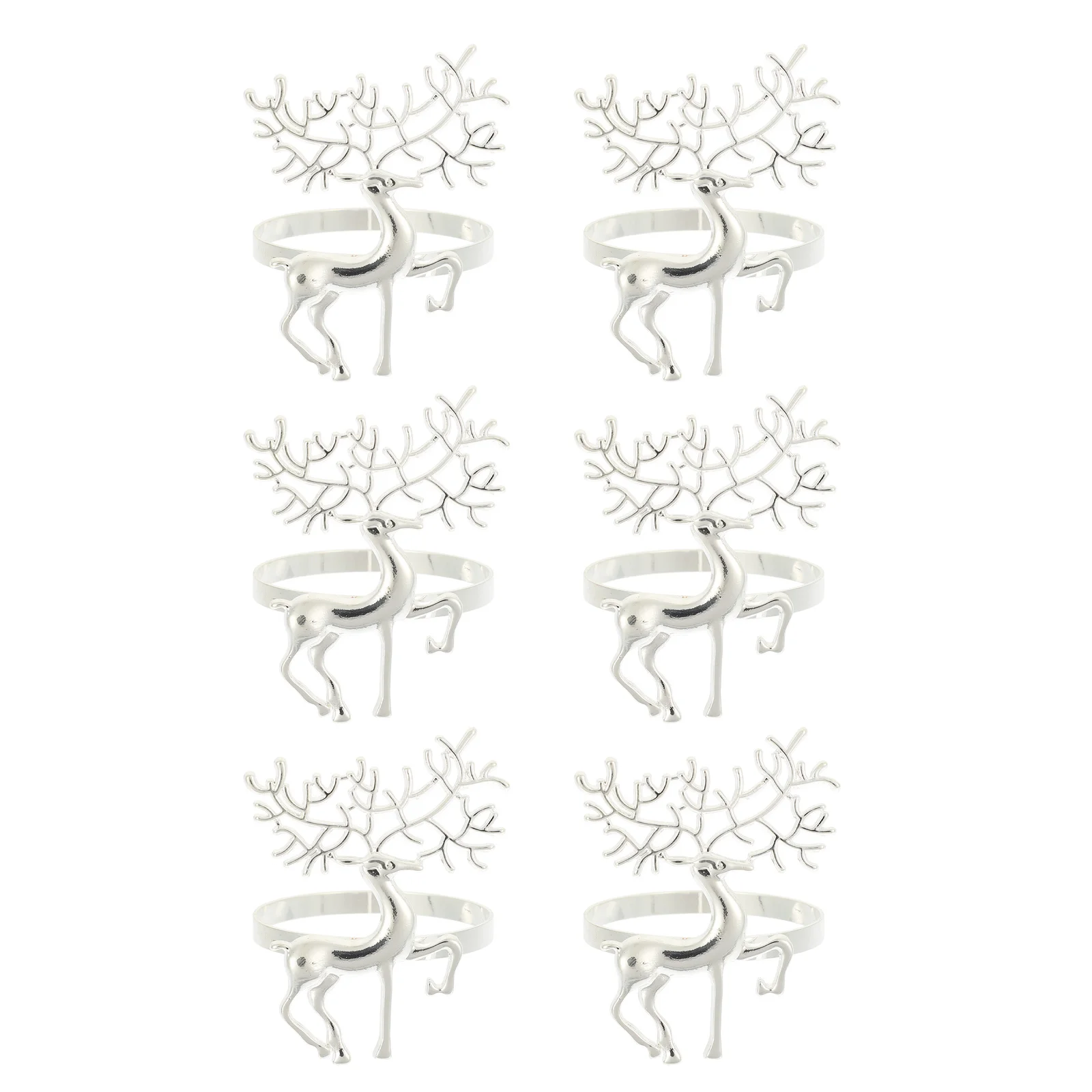 

6Pcs Festive Elk Napkin Holders Xmas Dinner Table Decorations Fine Workmanship Gifts Napkin Rings Decorative Elk Rings