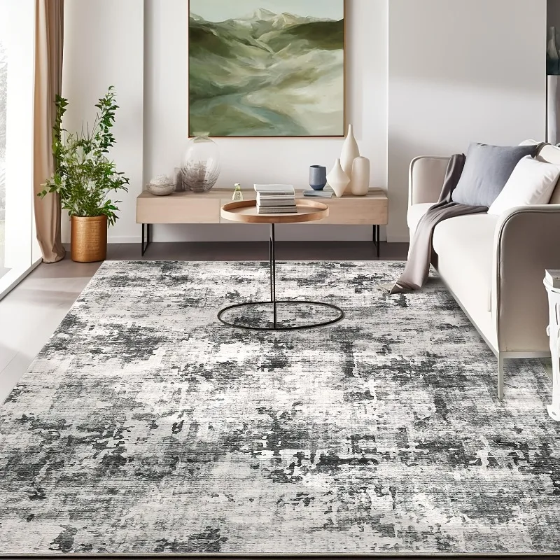 

Large Area Rug, Abstract Pattern Accent Rug for Living Room Bedroom, Non-Slip Indoor Floor Mat for Dining Room Office Home Decor