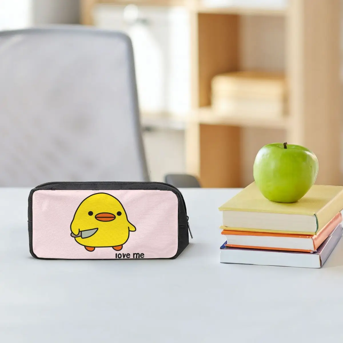 Duck With Knife - Love Me Version Kawaii Duck Knife Duck Pencil Cases Pen Box Pencil Bag Pencil Pouch Storage Stationery
