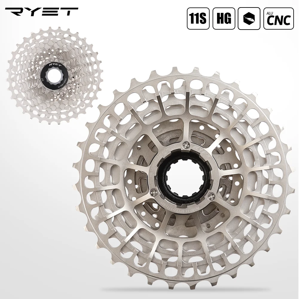 New RYET Gravel Bike 11 Speed 11-36T UltraLight Cassette Road 28T Bicycle Sprocket Colorful 11Speed 34T Rainbow K7 11V 32T