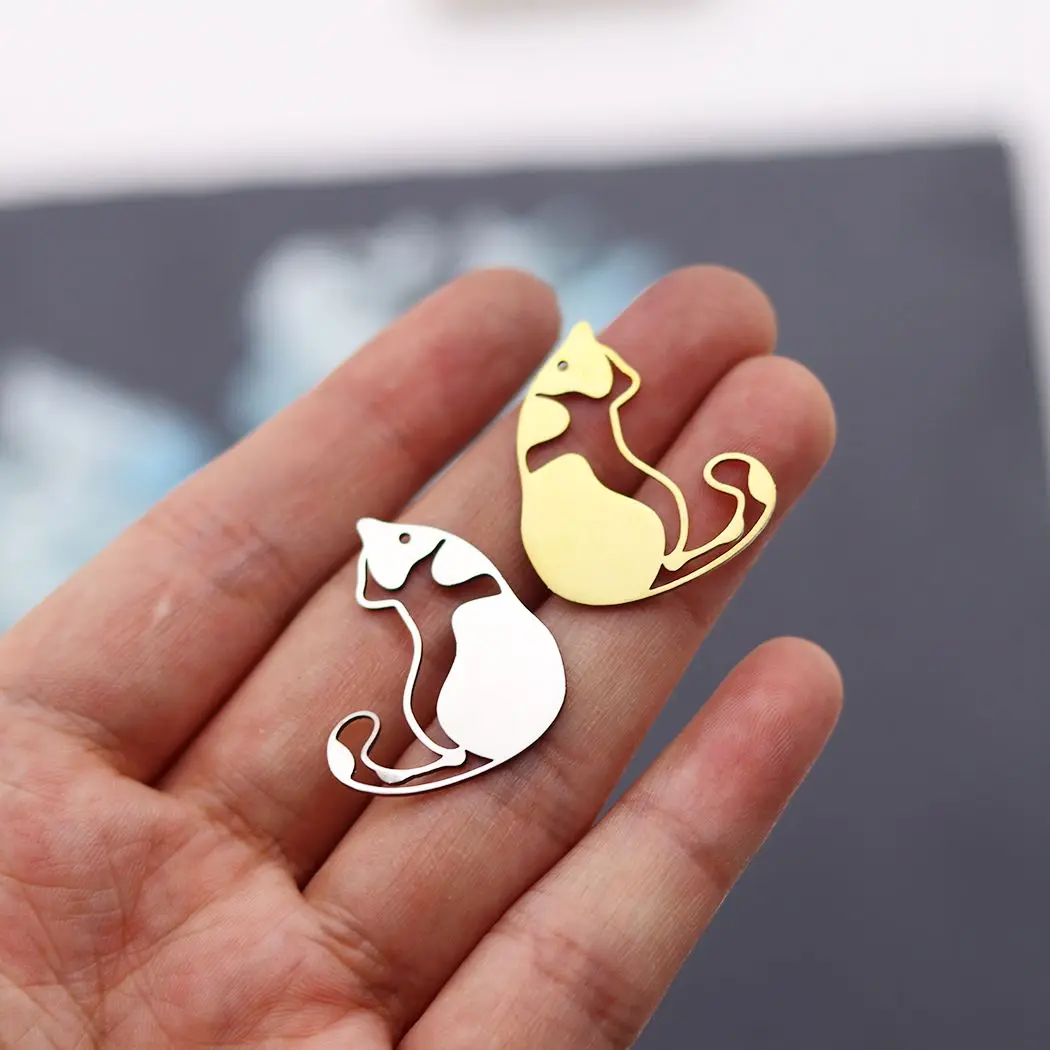 3 قطع جميلة هريرة diy سحر الفولاذ المقاوم للصدأ سحر لصنع المجوهرات الأقراط أساور الحرفية لطيف القط قلادة صالح الاطفال الهدايا #2