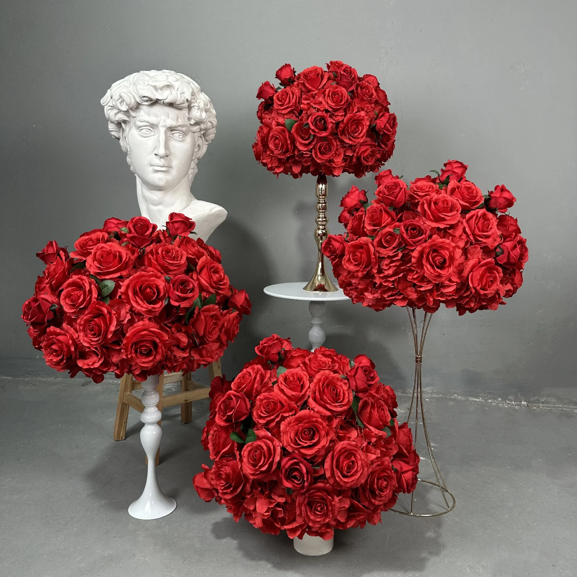 Customized Artificial Flower Rose Ball Wedding Road Flower Arrangement And Table Centerpiece Event Stage Decoration