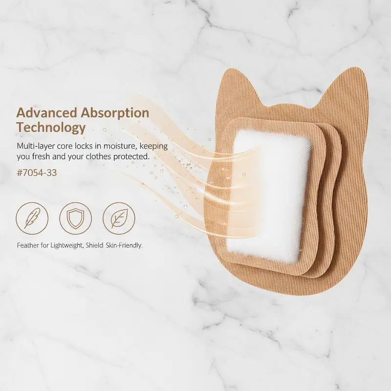 10Pcs Armpit Sweat Pads Non-woven Cotton Wick Disposable Underarm Sweat-absorbing Stickers Breathable Invisible Sweatproof Patch