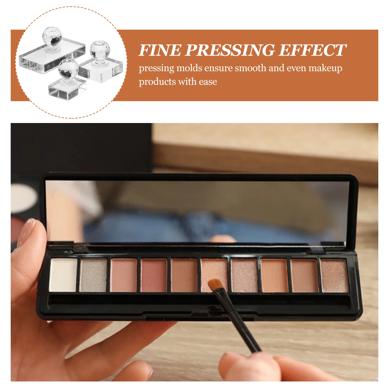 3-delige oogschaduwpers, multifunctionele make-upplaten voor blush, highlighter, reparatie, compacte doe-het-zelf-stempel