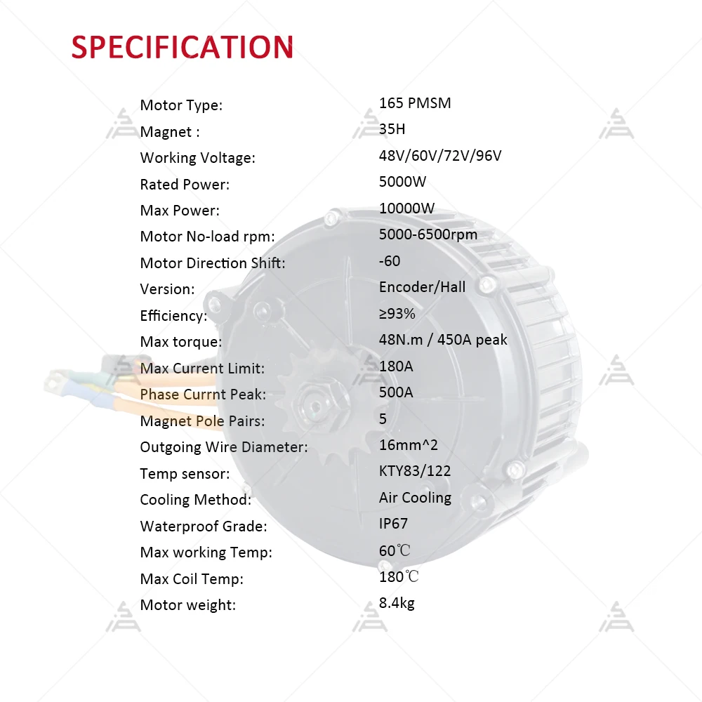 SIAECOSYS QS165 5000W Hall Mid Drive Motor für Elektrofahrrad Neuer Zustand Günstiger Preis 35H