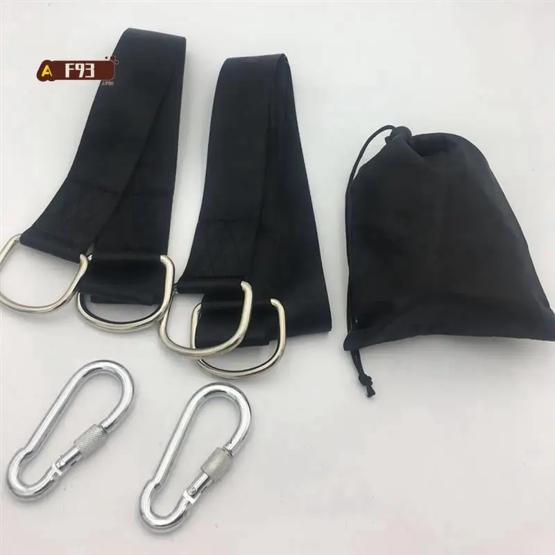

AF93-2Pcs Tree Swing Straps Hanging Kit With 2 Carabiners Single Bar Extension Belt Belt