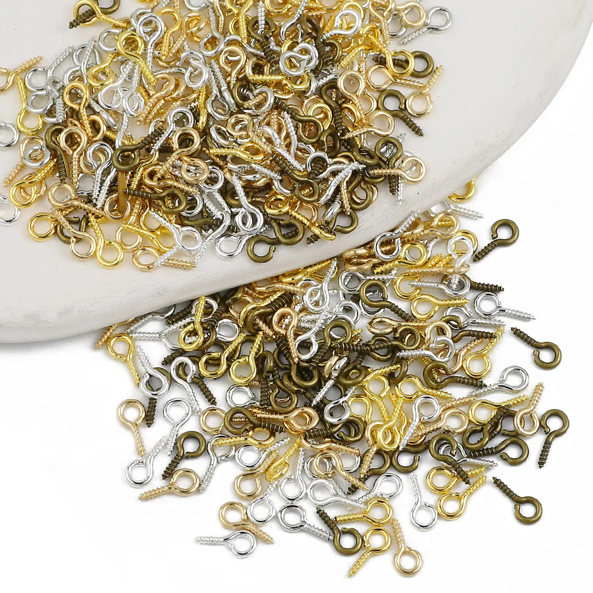 100-400pcs 5x10mmSheep Eye Screw Mini Ring Sheep Eye Screws For Jewelry Making DIY Pendant Rope Accessories Handmade Key Chain