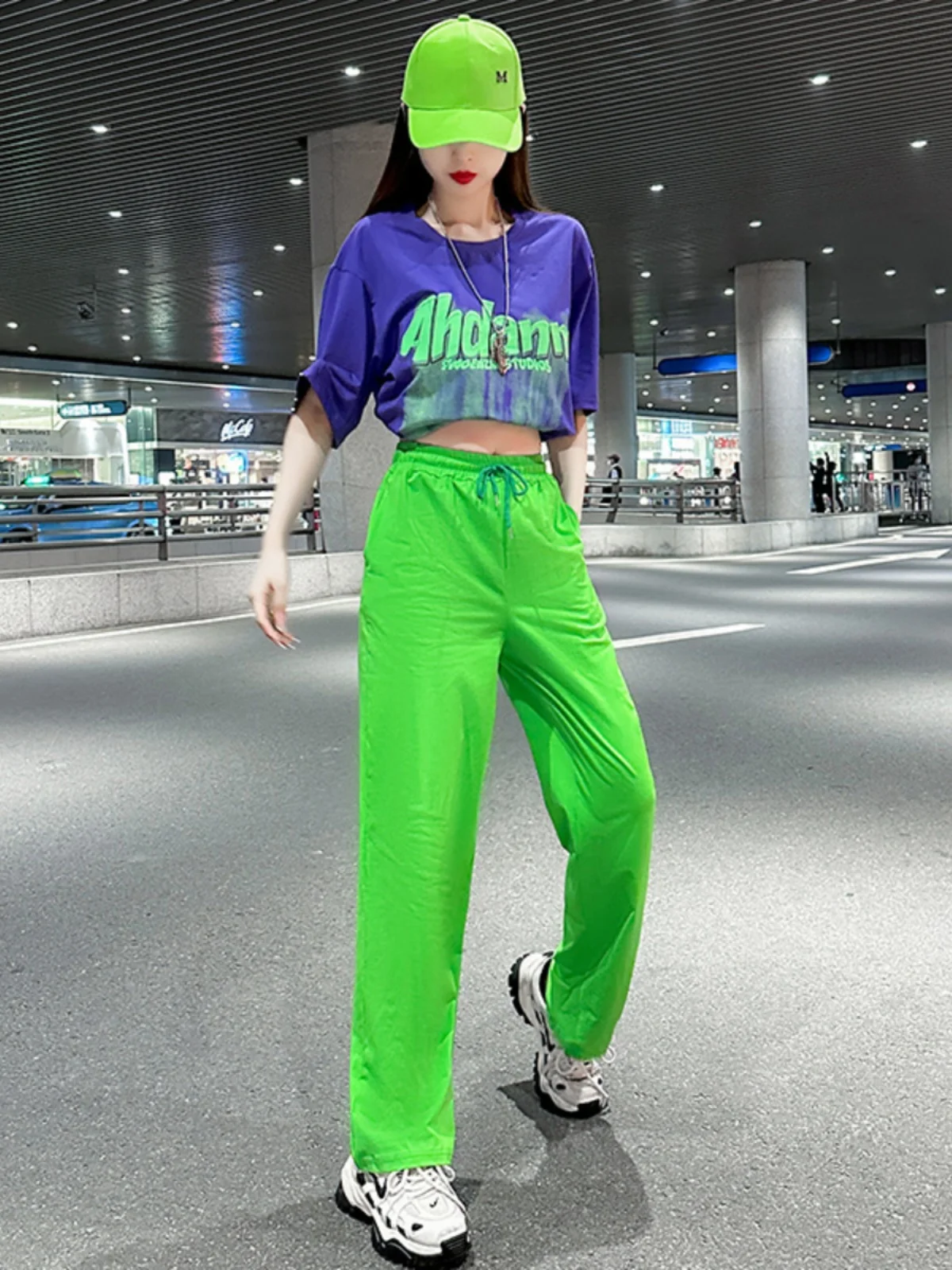 Yang Li  Summer New Short Sleeve Sport Set for Women Ghost Step Dance Clothing Internet Famous Set Cotton Casual Sport Set