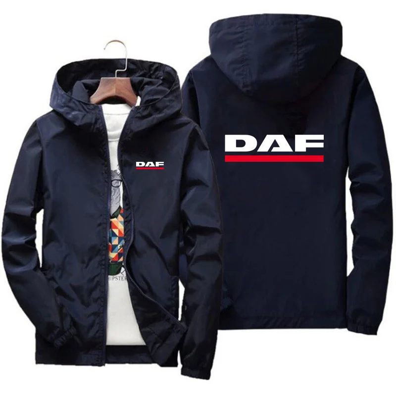 Nova jaqueta de motocicleta DAF roupas masculinas acampamento ao ar livre com capuz à prova de vento aventura casual jaqueta corta-vento jaqueta masculina S-7X