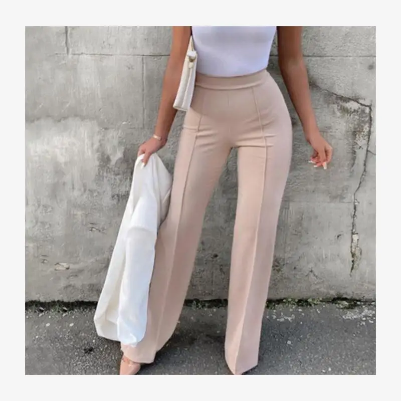 Faion Slim Fit Uitlopende Broek Lange Casual Broek Dames Street Sle Hoge Taille Lange Legging Herfst Winter Faion