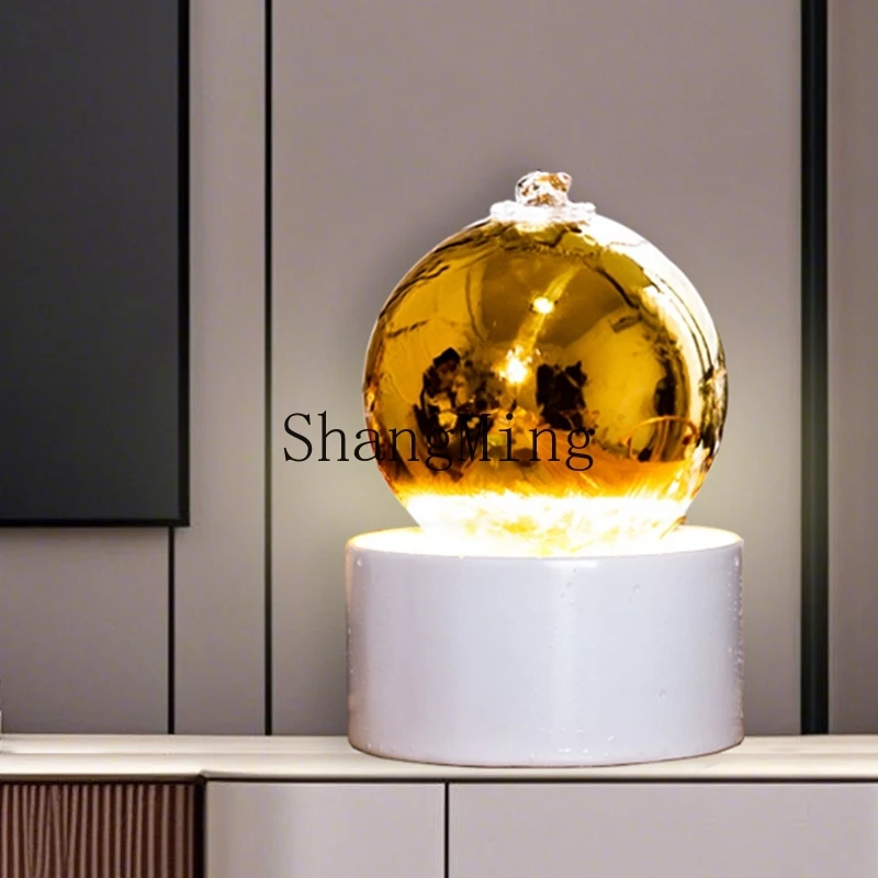 

CL high-end circulation flow, living room entrance TV cabinet next to home decoration, fountain lucky ornament