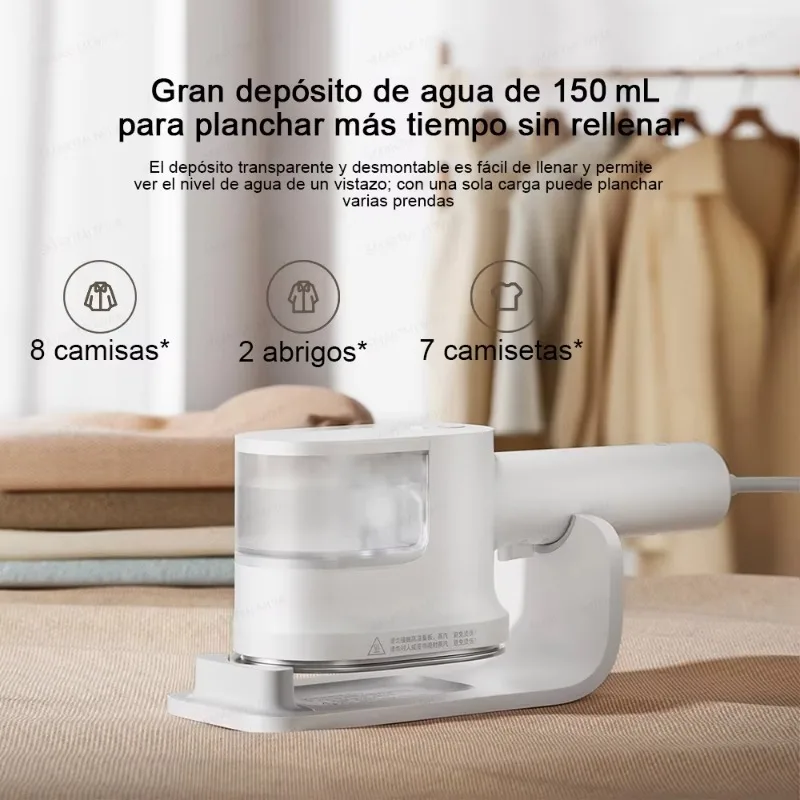 MIJIA Handheld Steam Iron,30kPa Boosted Garment Steamers,150 ML Tank,30s Heat-Up,Sanitizes 99.99%,CN Version With Adapt
